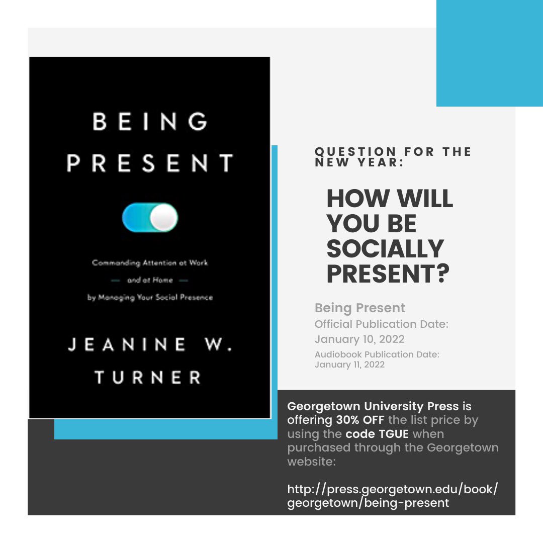 Being Present is officially available TOMORROW, January 10, 2022! Get 30% off when ordered through Georgetown University Press with the CODE: TGUE 

Thank you, again, to everyone who has contributed and supported me in this journey!