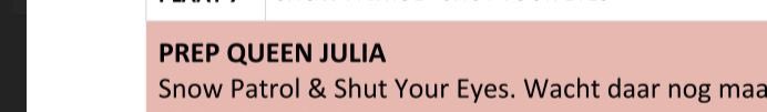 Mijn producer is ontzettend bescheiden. Echt nog nooit iemand zo bescheiden zien zijn! Schrijft even een ontzettend goed stukje (ook wel bekend als prep) over Queen.
Wauw! <a href="/Juliabloem/">Julia ▲</a>