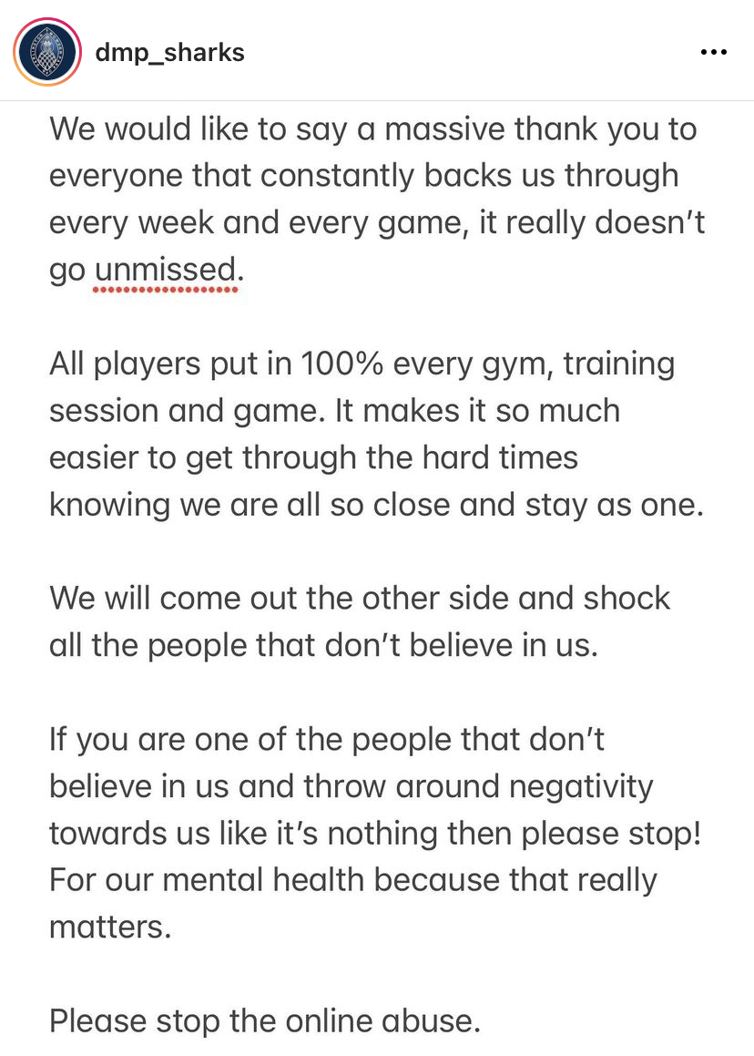 An important message from <a href="/DMP_Sharks/">DMP Sharks</a>: