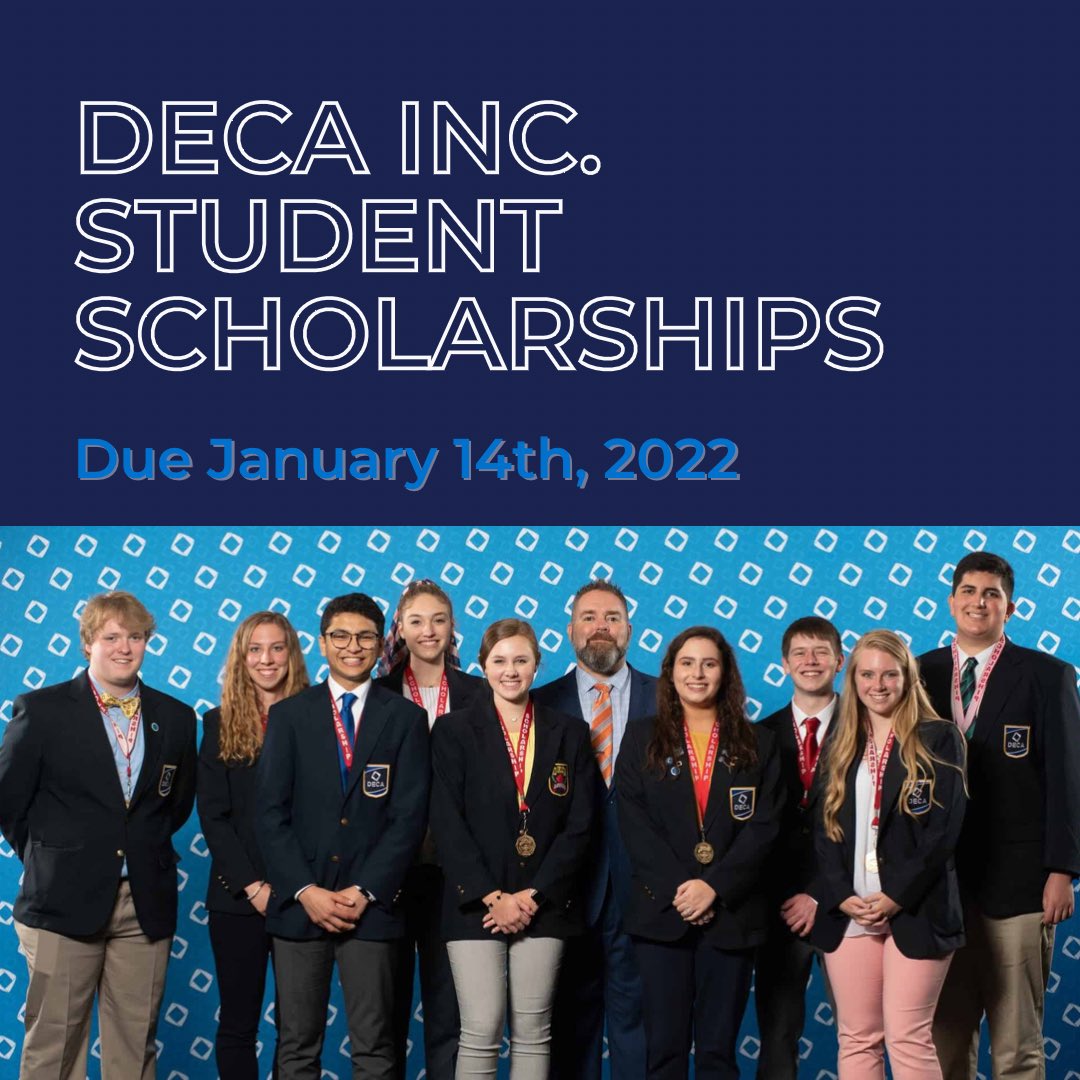 DECA’s scholarship program provides over $200,000 in scholarships to high school and college DECA members at the International Career Development Conference each year. Apply for your share before the January 14th deadline!