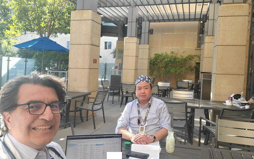 Our hardworking &amp; bright nephrology fellow <a href="/UCIkidney/">UC Irvine Kidney</a> Dr Mikey (Man-Kit) Siu finally has a few minutes to have a relaxing lunch break on Sunday 2022-01-09 at 2 PM, outdoor cafeteria under California breeze >6-foot distancing fully compliant w/COVID protocol #FellowFacultyBonding