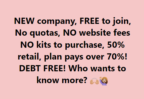 Looking to make some extra money?
Looking to start a business?
Looking for health and wellness products that actually work?

Answered yes to any of these then send me a message, I am here to help YOU !!