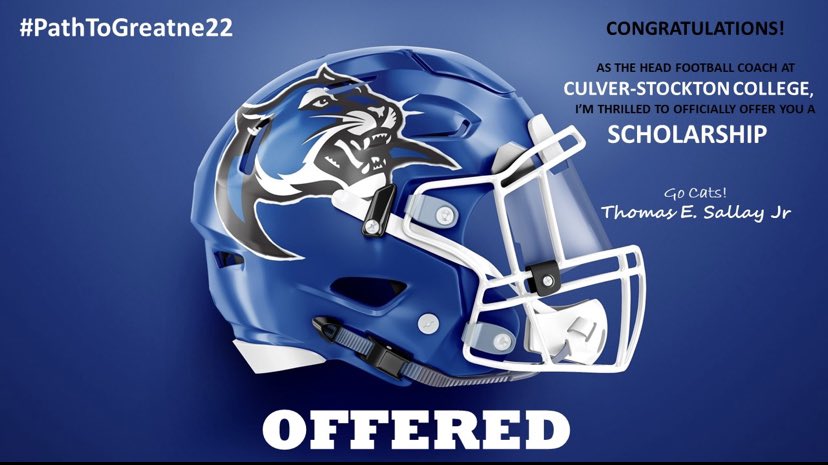 Blessed to receive my first offer from Culver-Stockton College. Thank you to <a href="/CoachCutshaw/">Roy Cutshaw Jr</a> <a href="/CSCwildcatsFB/">Culver Football</a> <a href="/KLEINCAINFB/">Klein Cain Football</a>