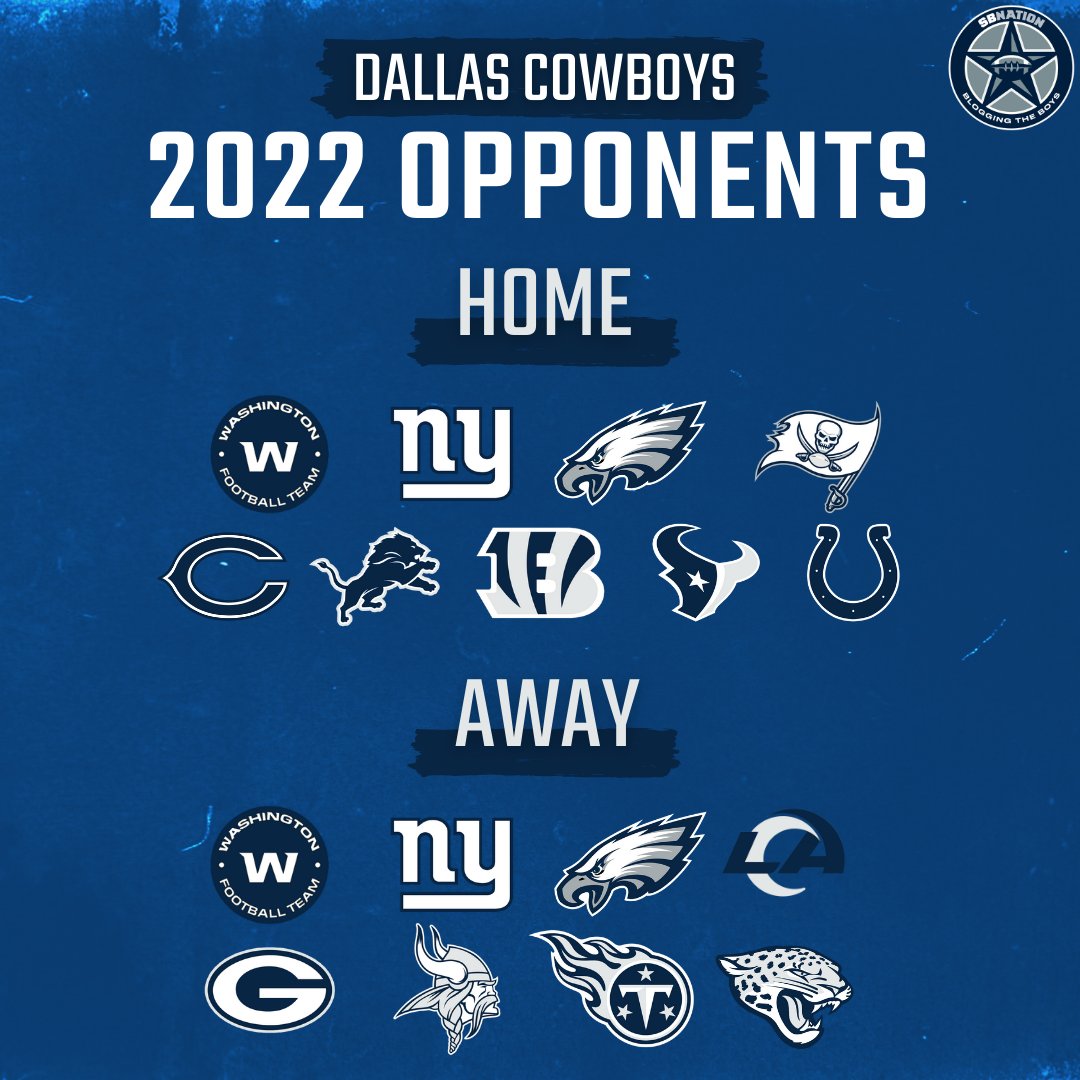 Dallas Cowboys Home Schedule 2022 Blogging The Boys On Twitter: "2022 Dallas Cowboys Opponents Are Officially  Set. Https://T.co/Utmmr5Seg0" / Twitter