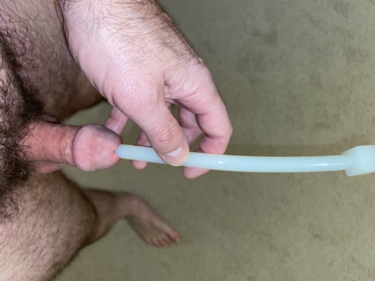 Deeply sounding with my 11 mm by 35 cm long silicone sound.
