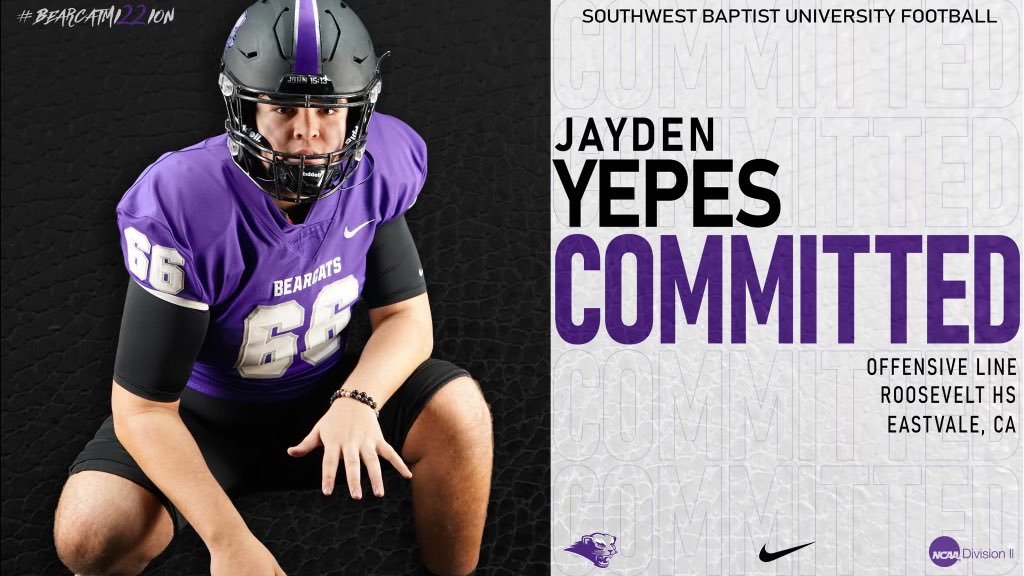 After a great visit this weekend at <a href="/sbubearcats/">SBU Bearcat Athletics</a> with <a href="/CoachNiccum66/">Coach Niccum</a> <a href="/Coach_Clardy/">Robert Clardy</a> and the entire coaching staff I am excited to say I am Officially Committed to Southwest Baptist University!! #BearcatRoar #BEARCATMI22ON
@ERHSMustangFB