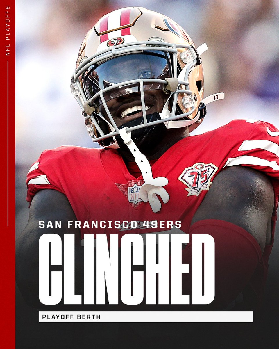 espn's tweet photo. 49ERS CLINCH A PLAYOFF SPOT IN OT AGAINST THE RAMS! 🚨 https://t.co/ClwqGqQ5QB