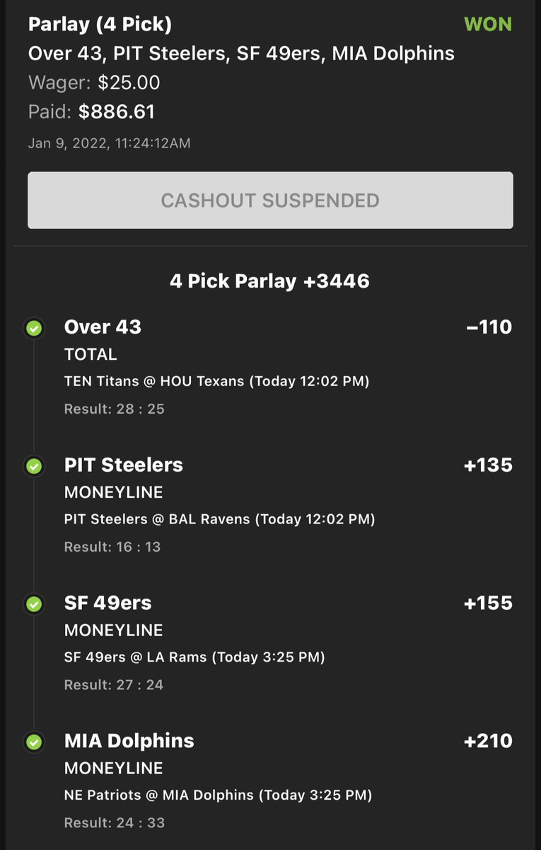 After starting her betting career 17-0, <a href="/mrsUNCyankee/">Mrs.CarolinaYankees</a> lost two in a row and “retired”. Well I convinced her to get back on the horse this morning and…