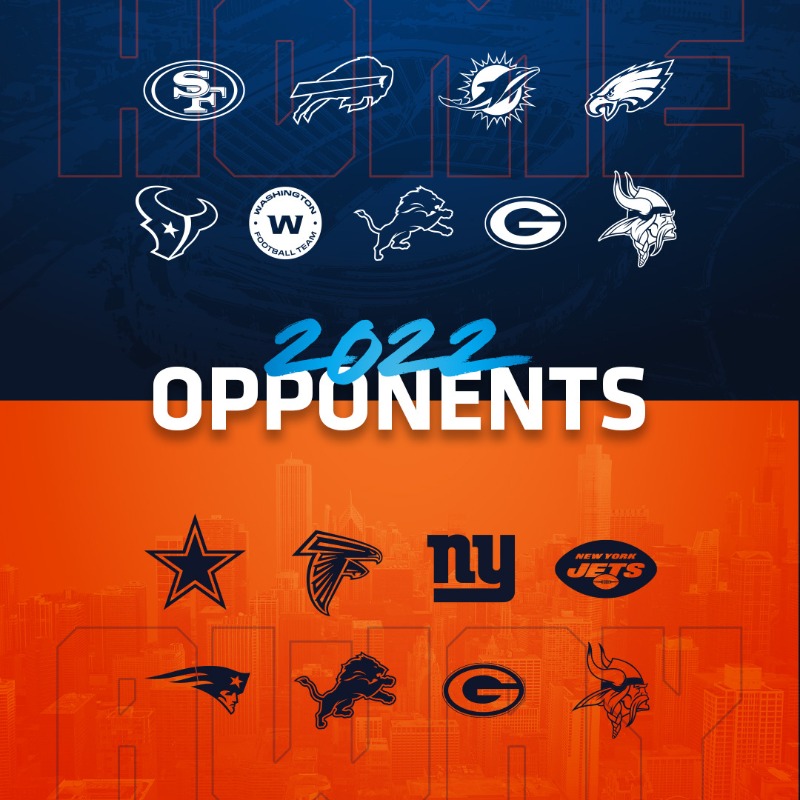 Chicago Schedule 2022 Chicago Bears On Twitter: "Our 2022 Opponents Are Set." / Twitter