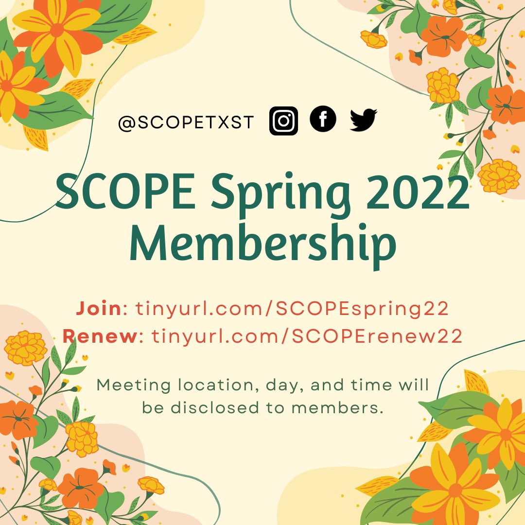 SCOPE at TXST tweet media