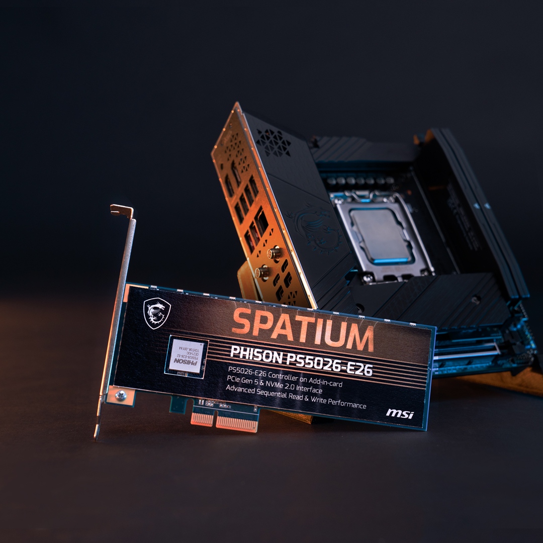 msigaming's tweet photo. Can't wait to meet something new? Check these latest hardware with our MEG Z690I UNIFY at #MSICES2022!
✨SSD: #Phison PS5026-E26, which is Phison’s first PCIe Gen5 SSD #MSIXPHISONGEN5
✨Memory: @CORSAIR Vengeance DDR5 32GB*2 https://t.co/nh7Llnr6lX