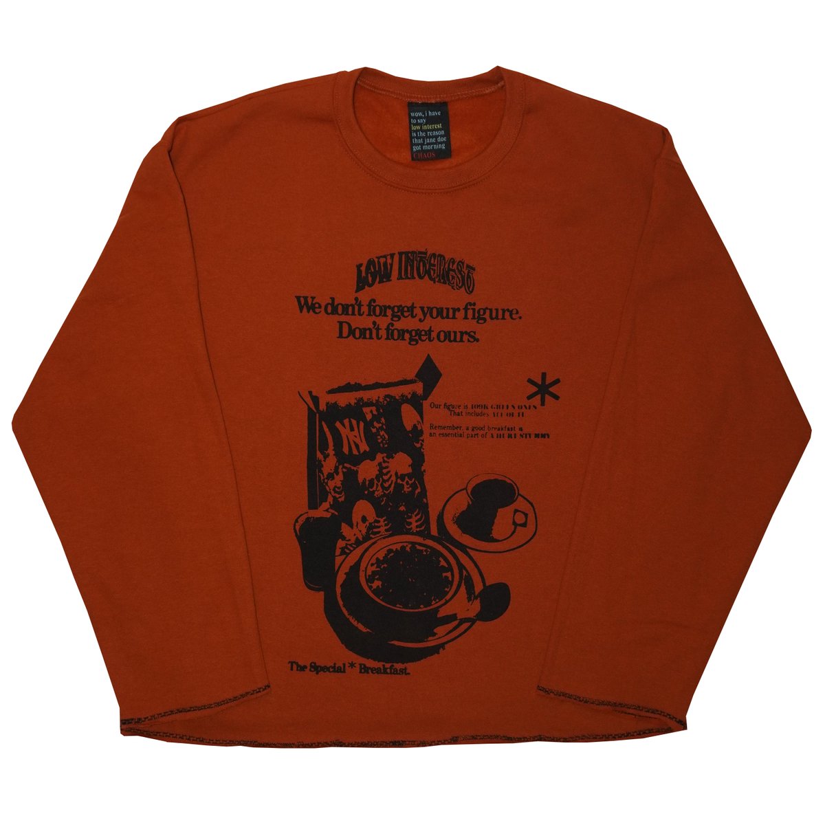 nocayden's tweet photo. Special breakfast Texas orange sweater https://t.co/NslO21lFRt