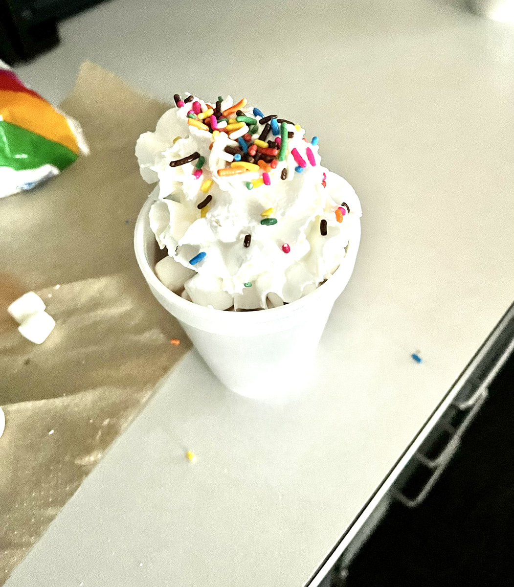Panther Pride for a class of special fifth graders on Friday called for fancy hot chocolates!  Thank you parents for your donations. 💙<a href="/AESPanthers/">Aboite Elementary</a>