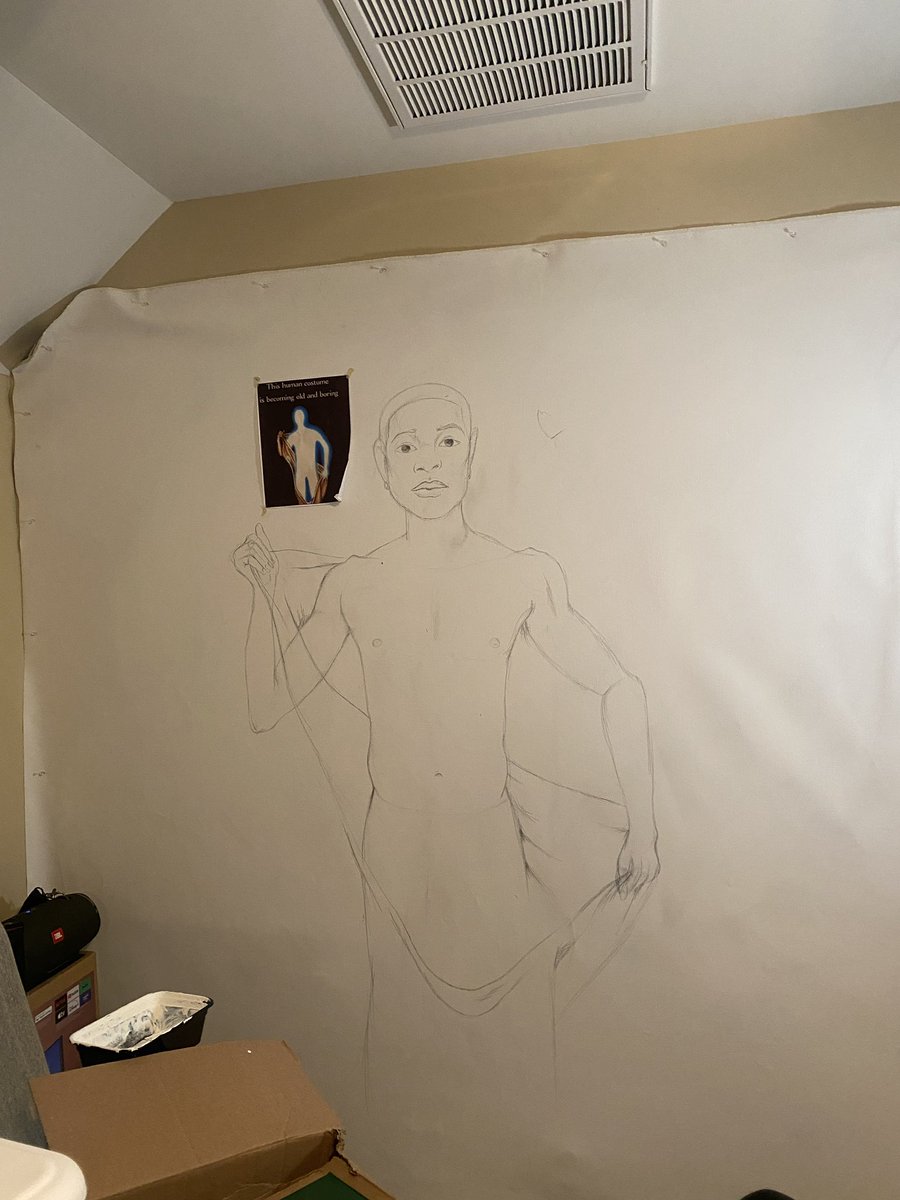 iamrobertxavier's tweet photo. Wish It Was Easy // oil, graphite &amp; gold leaf on unstretched canvas // 72 in x 84 in ✨🦋

in light of submitting my first application for graduate school, I thought it’d be right to finally let him be seen… https://t.co/nRQtzscjyW
