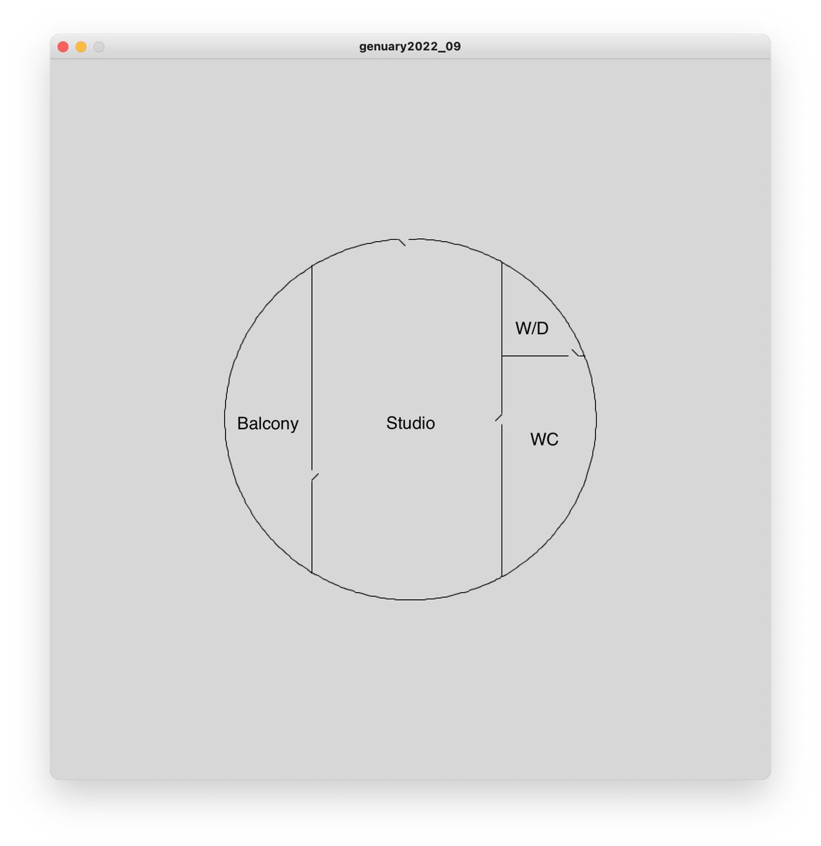 #genuary #genuary2022 day 9: Architecture

Emily and I had a lot of fun taking the generated floorplans and mapping functions onto them. I'm definitely using this for building my next ADU.