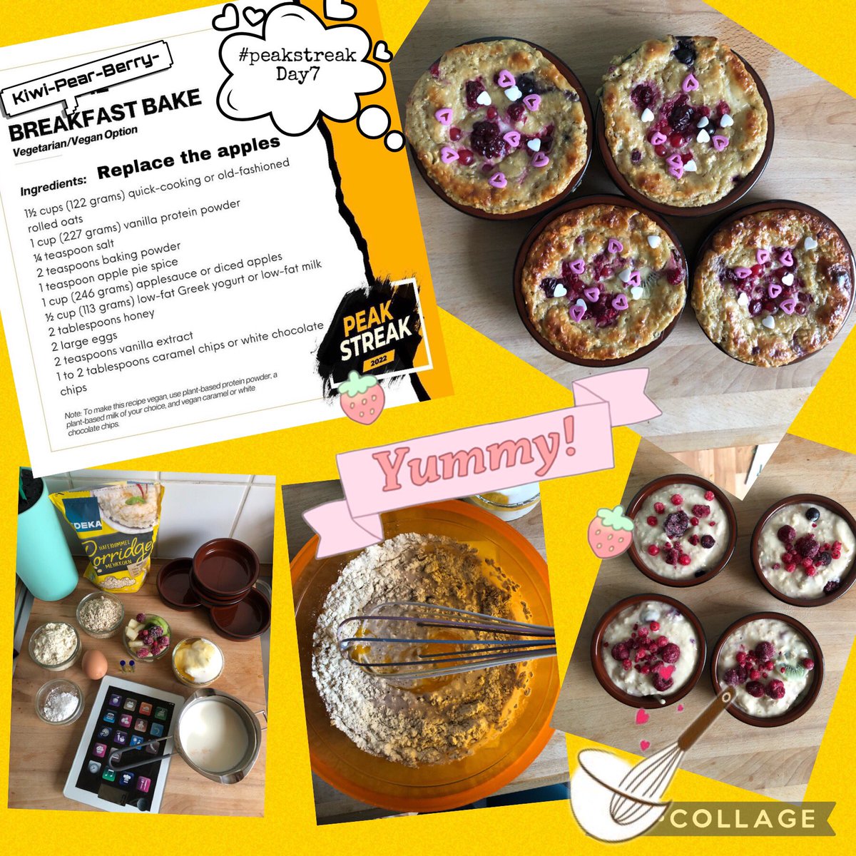 So yummy even though I had to replace the apples due to my allergies using Kiwis 🥝, pears 🍐 and some berries 🫐 
#PeakStreak Day 7 <a href="/MyPeakChallenge/">My Peak Challenge</a> <a href="/CoachValbo/">John Valbonesi</a> <a href="/jordana_brown/">Jordana Brown</a> <a href="/SamHeughan/">Sam Heughan</a> <a href="/GermanPeaker/">GermanPeakers</a> <a href="/RowingPeakers/">Rowing Peakers</a> <a href="/RoadtripPeakers/">RoadtripPeakers</a> <a href="/MountainPeakers/">Mountain Peakers</a> <a href="/MartialPeakers/">Martial Arts Peakers</a> <a href="/WLLPeakers/">Whole Lotta Love Peakers💜</a>