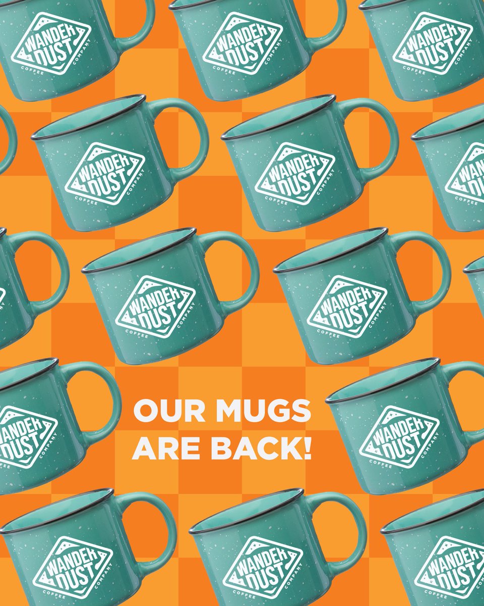 wanderdustco's tweet photo. Our mugs are back! Grab one on our website today! https://t.co/k8ilzS9l9D https://t.co/SnvZnPrTiD
