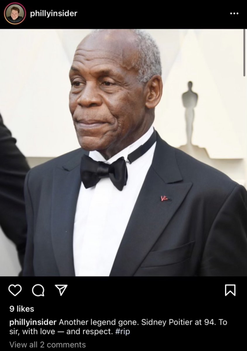 HouseofTalentPa's tweet image. I’m just going to leave this right here! In a screenshot on facebook, Caryn Kunkle @PhillyArtists calls out @phillyinsider for this alleged post. It has since been deleted. Say it ain’t so… #RIPSidneyPoitier
