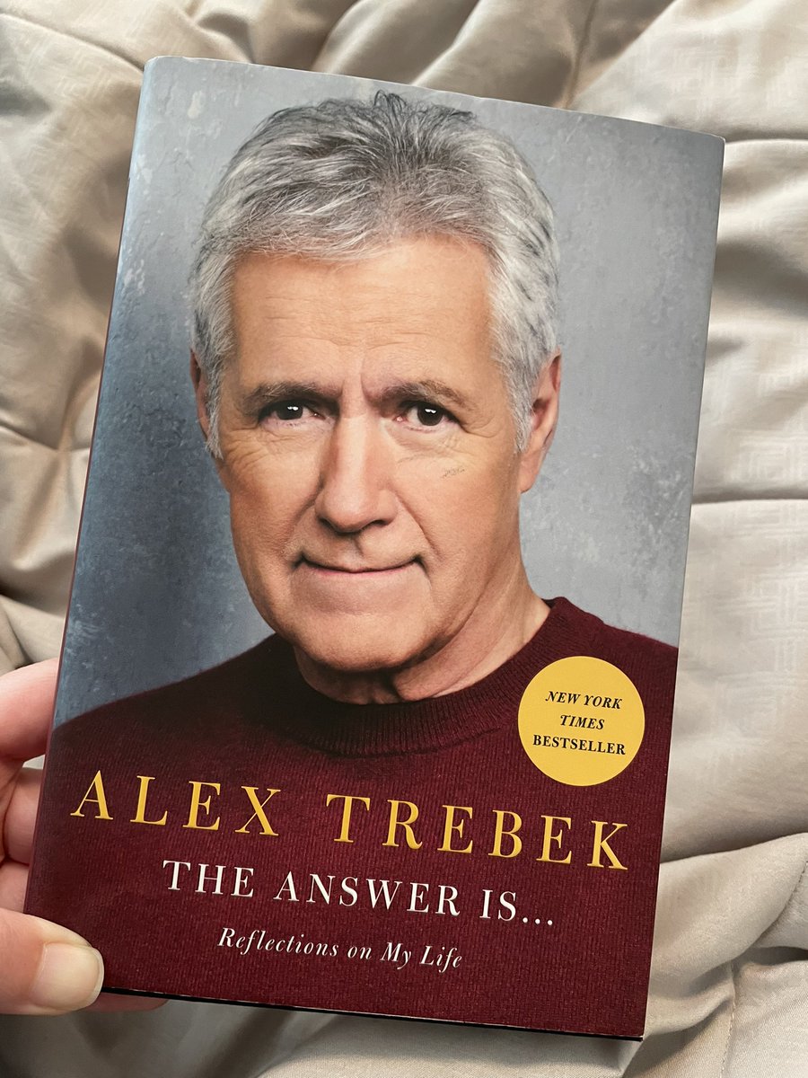 KaylaCCU's tweet photo. Been diving into Alex Trebek’s book this weekend. Sure do miss him on tv! Excellent read! #theansweris https://t.co/CNtSypsBY2