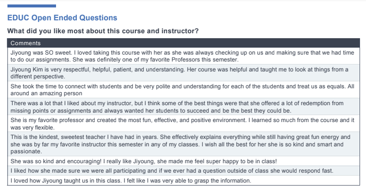 JKIMeduc's tweet photo. One more, I got the best score (10/10) from students evaluation of W200 (TechEd). I met passionate future teachers and thankfully they could notice I tried to make the course better and did my best. We were just an amazing team and this is why I got the best score ever!! https://t.co/NXlLcaZcDG