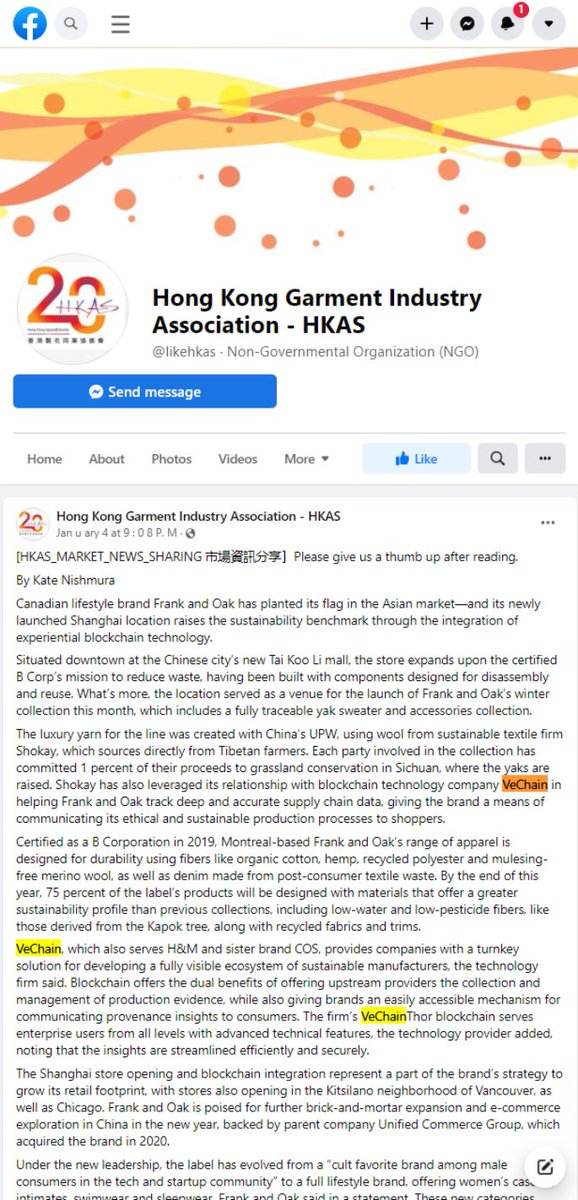 eisenreich's tweet photo. VeChain x Frank and Oak

Kate Nishmura of the Hong Kong Garment Association covers how VeChain allows F&amp;O to 'track deep and accurate #supplychain data, giving the brand a means of communicating its ethical and sustainable production processes to shoppers.' 🌱

#Blockchain #Tech https://t.co/09SCkjzxYS