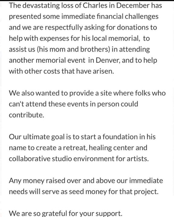 wreckno's tweet photo. Charles’ family needs our help! They are asking for our donations to help with expenses for his memorial, as well as other costly things that have come up since his passing. The end goal is to start a foundation in his his name. ❤️

https://t.co/qD7EVBE1vR https://t.co/QpF0qwu6pi