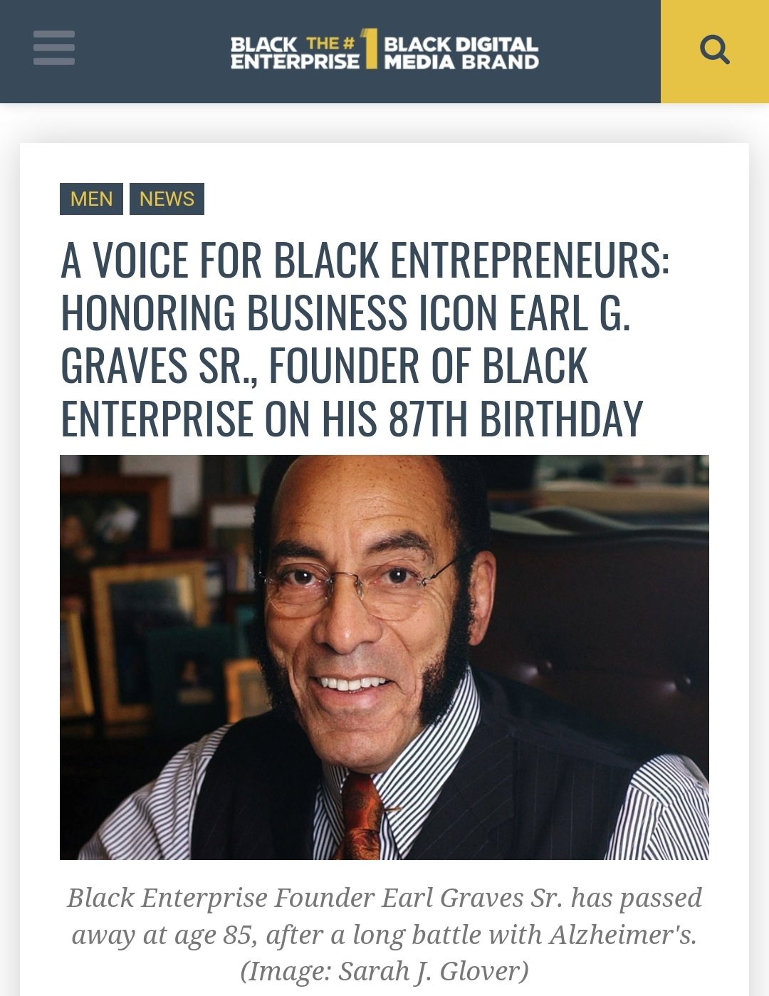 HAPPY BIRTHDAY TO BUSINESS ICON EARL G. GRAVES, SR! 
