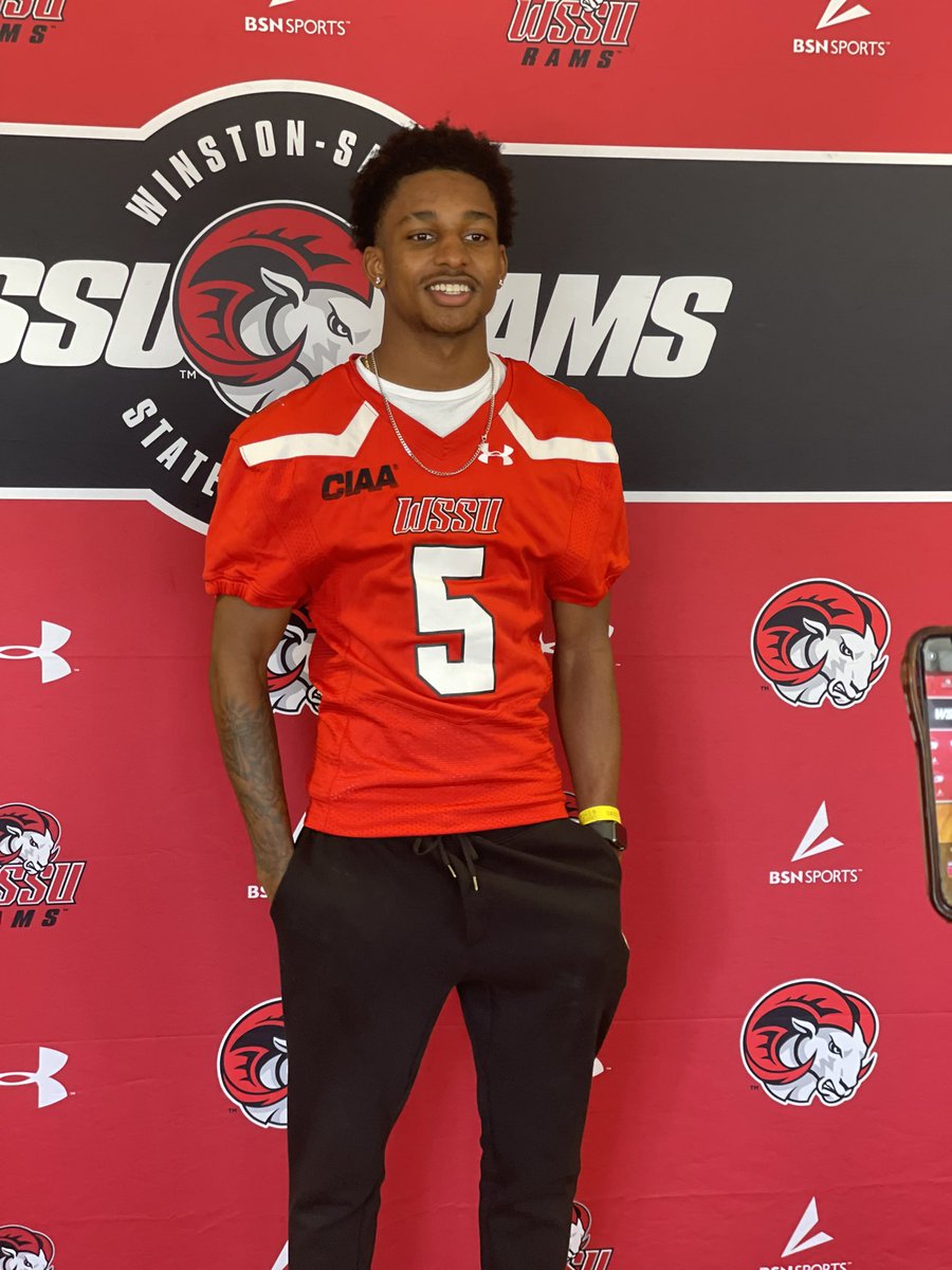matthewpslade's tweet photo. Thanks Coach Massey and the entire WSSU Coaching Staff for such an awesome Official visit yesterday.  My Mom and I appreciate the Rams’ hospitality. @CoachKamSmith @HarrelsonEarl @WSSURamFootball @atimmons1980 @KHSCDFootball @KHSSportsMedia https://t.co/KyTSmG6BFq