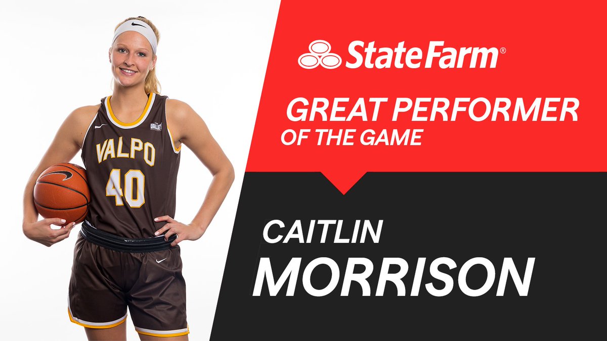 ValpoWBB's tweet photo. Was there really any doubt? 

Thanks for your help in selecting today’s State Farm Great Performer of the Game, @c40morrison! 

2️⃣1️⃣ points
🚨 TIED CAREER HIGH
7️⃣-9️⃣ 3pt FG 

#GoValpo | #RingTheBell https://t.co/ijWb9Wubqq