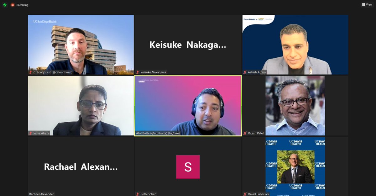 UCDavisCoLab's tweet photo. How does #data become the bridge for health systems, government, and industry to collaborate on #COVID19, #publichealth, and #healthequity.
@atulbutte  @calonghurst @atreja @AliveCor Priya Abani discuss a #ProblemsFirst approach to #innovation.
#MedTwitter #DigitalTransformation https://t.co/jorfHpDJa7