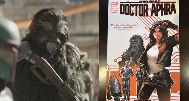 swfoley's tweet photo. Oh, boy. If #Krrsantan is showing up on #TheBookOfBobaFett, does that mean we could see #DoctorAphra, #TripleZero, and #BeeTee soon? These are four little-known, incredible additions to the #StarWars story who people will love! (Cover by #KamomeShirahama) https://t.co/tlg5jLGVYn