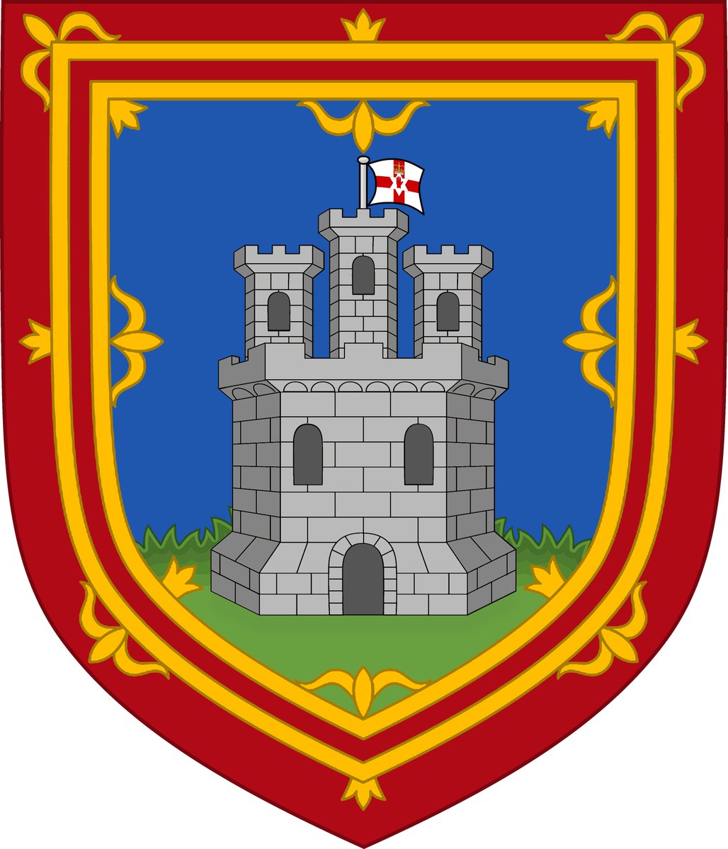 One of the first Coat of Arms for the Captain-General of the Sovereigns Guard, Melchett, for the New Year. Created by the Rouge Dragon Pursuivant of Arms in Ordinary, as one of her first works with the College of Arms.