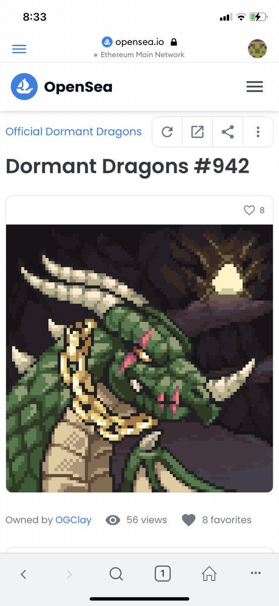 Copped dormant dragon #942 last night. Good to be apart of the community 🐉🐉🐉 <a href="/DormantDragons/">Dormant Dragons</a>  #NFTCommumity