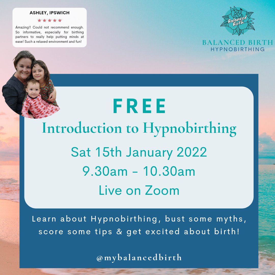 mybalancedbirth's tweet photo. Next free #birtheducation #hypnobirthing #antenatal taster is up for 15th Jan 2022 at 9:30am.

Straight talking, no bs, very science based and guaranteed to give you hints and tips to help you work towards an enjoyable birth. 

https://t.co/SU1wHSjqH9

#pregnant #pregnancy #birth https://t.co/ambpoUDdk0