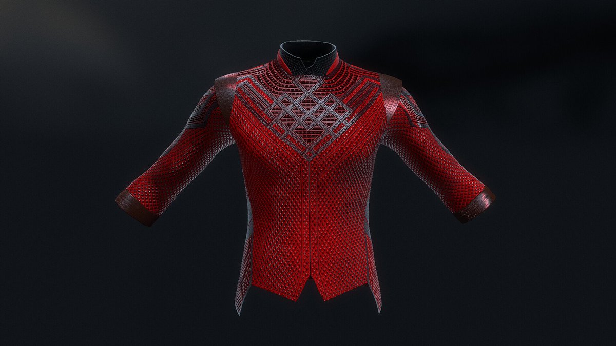 GuttieriManuel's tweet photo. Finally rendered my #ShangChi chest armor #3D model!
I loved the movie and I also loved to discover more #MarvelousDesigner through this model's making.
https://t.co/QIzLVuGt21 
https://t.co/VTNn1wLBZn

#Marvel #3dmodeling https://t.co/pgZegCGLGB