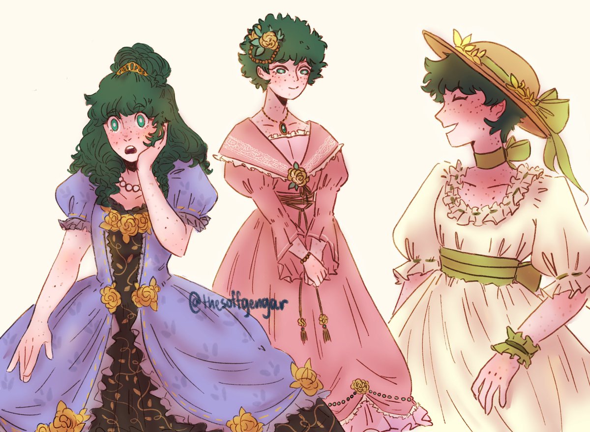 I wanted deku and I wanted pretty dresses so I make Deku in pretty dresses.