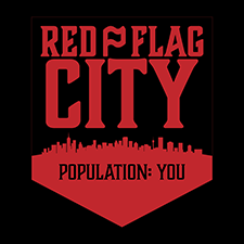 GraysonWoods's tweet photo. @KarenKilgariff @MyFavMurder @GHardstark This is my hail mary. Here is my concept for a merch design around the phrase "Red Flag City". I tried DMing, but I can't seem to get in contact with you guys. Images were exported as low res to protect original design. #SSDGM https://t.co/uMpoSIzCJK