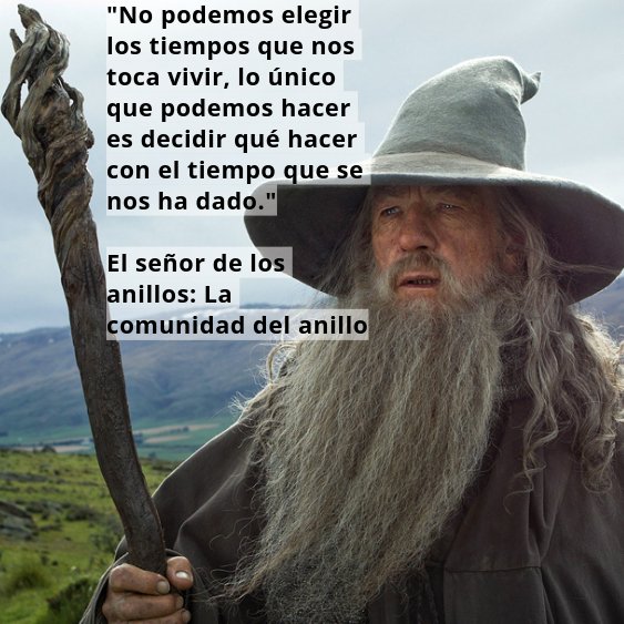 Twitter-এ Frases inspiradoras: "🗨️ "No podemos elegir los tiempos que nos vivir, lo único que podemos hacer es decidir qué con el tiempo que nos ha dado." 🎬 El