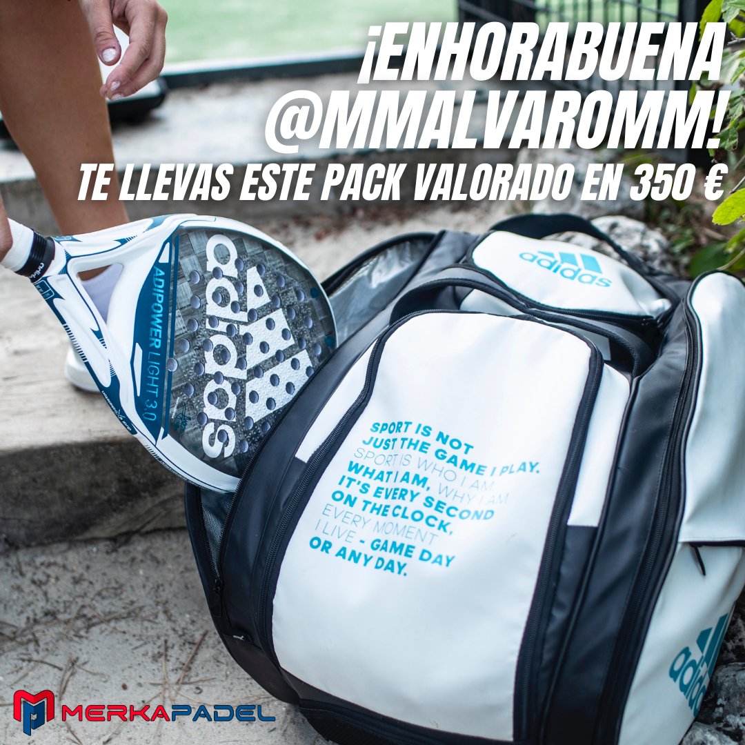 padeladdict's tweet photo. ¡Enhorabuena Álvaro (@mmalvaromm en Instagram)! Eres el ganador del pack de pala y paletero que hemos sorteado junto a @merkapadel. 

Certificado del sorteo: https://t.co/TzS3wYP3o4 https://t.co/p3EWNocqFA