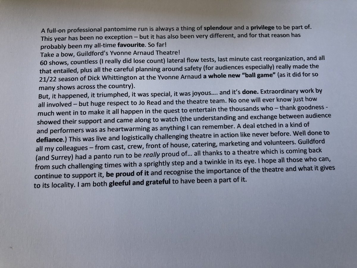 Some post panto pics &amp;  thoughts.... 👀

‘This was live &amp; logistically challenging popular theatre in action like I’d never witnessed before’

#Guildford #Surrey #supportthearts #supportlocal 
#gleeful #grateful <a href="/YvonneArnaud/">Yvonne Arnaud Theatre</a>