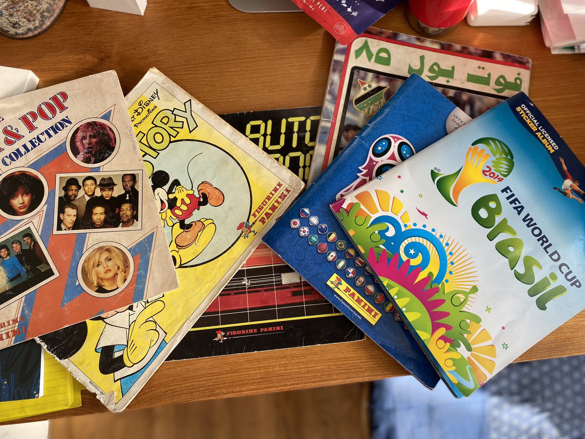 razmig7's tweet photo. @ni2las going waaaay back. don’t ask, but it ends with football :) Panini was into everything. Missing my Eu ones. Africa 85 is there. My childhood team @AlAhly crushed it. Mex ‘86 WC was my favorite complete collection memory. @ni2las any plans for the W &amp; M world cups you can share ;)? https://t.co/m0LxCkj99Y