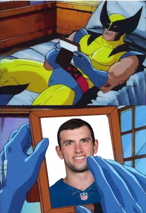 Imissandrewluck's tweet photo. Remember when Luck threw the ball and it didn’t constantly go over the receivers heads? Good times. #ForTheShoe #ColtsNation https://t.co/bKYVbfxTqV