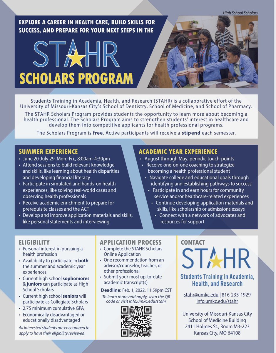 BsshsHosa's tweet photo. If anyone is interested in this summer opportunity be sure to apply for it! It’s a great experience for students interested in healthcare! https://t.co/C8ZtbGkhxM