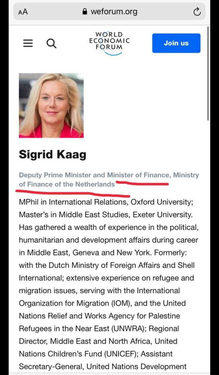 essentieelNU's tweet photo. Bij World Economic Forum is Kaag alvast als minister van financiën beëdigd. #WEF #EchteMacht. https://t.co/5flPhRHJQc