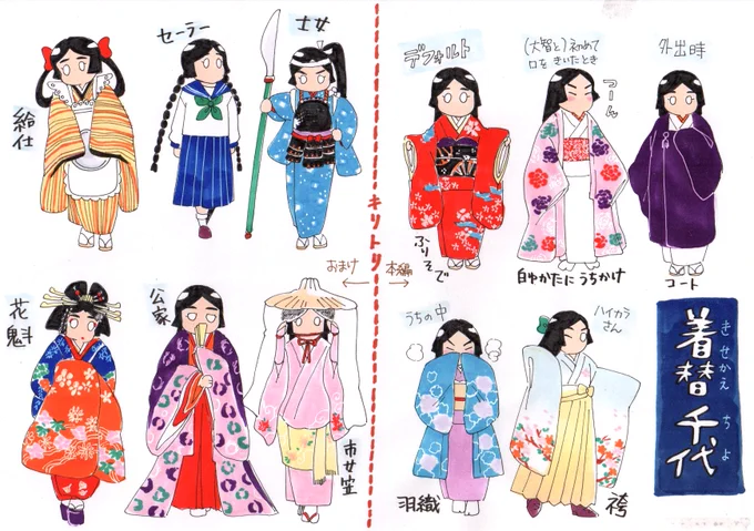 成人の日とはあまり関係ないけど着せ替え千代ちゃんどうぞ
#イラスト #オリジナル 