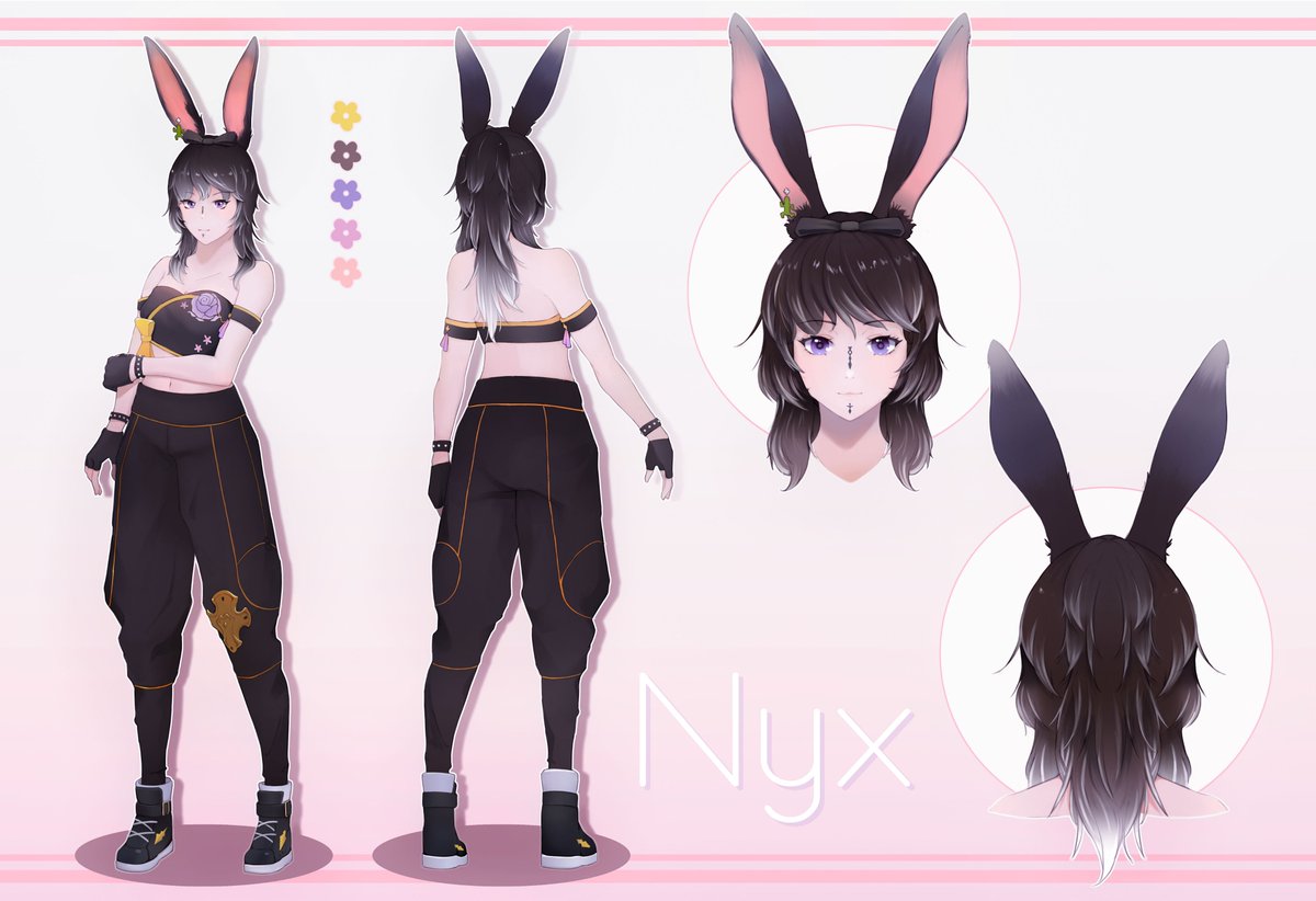 Nyx_Lyx's tweet photo. I have an official reference sheet now! I'll be using this as my canonical outfit for the time being. I'm going to also strive to be live at least once a week, if not more so look out for that over at https://t.co/ZHiiwR6Ar5
🎨:@/CandyCanfy
#VTuberEN #ENVtuber #VTuber #FFXIVART https://t.co/ZlAcb7Nh7N