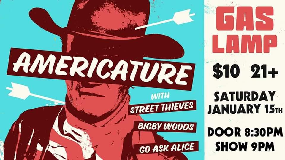 SHOW ALERT!
GAS LAMP JAN. 15!