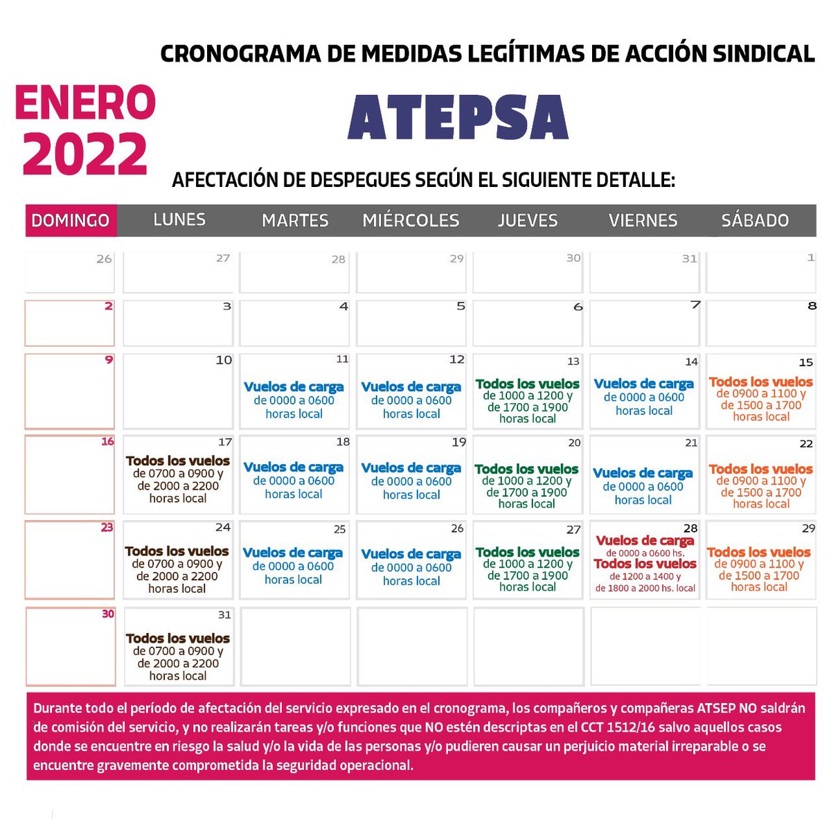 📣 Anunciamos medidas legitimas de acción sindical a partir del 11 de enero en todos los aeropuertos del país.
 
⭕️ “Arréglense como puedan pero tienen que cubrir los turnos” le dice <a href="/EANAoficial/">EANA</a> al 50% de los trabajadores que aún no están aislados por COVID.