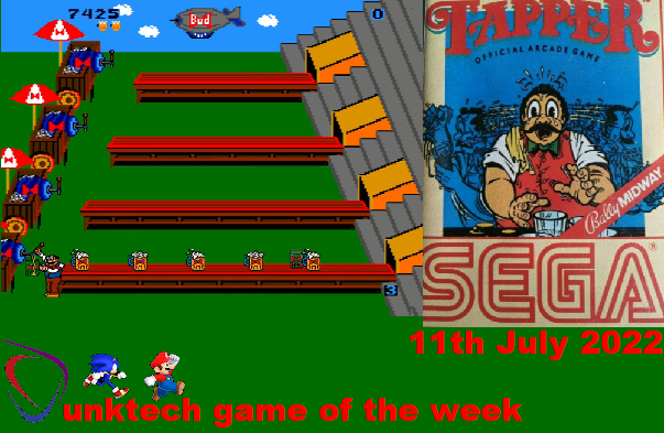 dunktech's tweet photo. Tapper, released on arcade machines is this weeks Dunktech Game of the Week. Released in 1983, 39 years ago! A truly unique idea of a game but difficult as hell. Also known as Root Beer Tapper
#tapper #arcade #rootbeertapper #retrogaming #80s #80sgaming #gamersunite https://t.co/leXdwd3Jrl