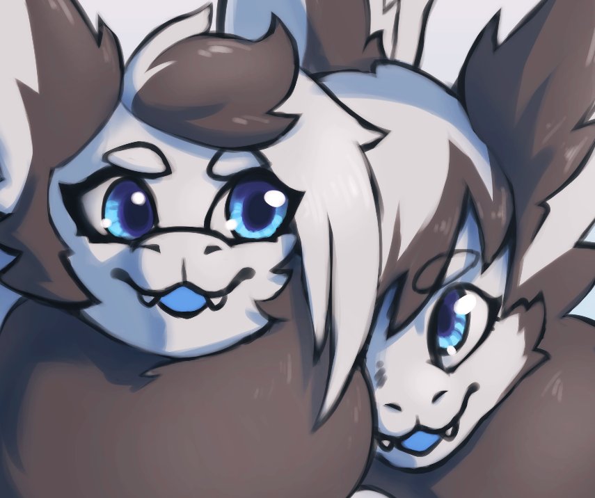 Say hello to my long lost twin sister~
Artist~ <a href="/ImCamih/">camih.bsky.social🔞</a>
Orren~ <a href="/Perkdeer/">Perk</a> 
Sam~ me
(Also sams design will change within a month or so so we aren't soooo similar~